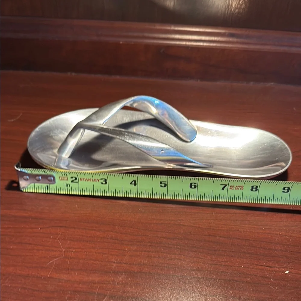 Vintage Solid Aluminum Flip Flop Sandal Dish Trinket tray Unique